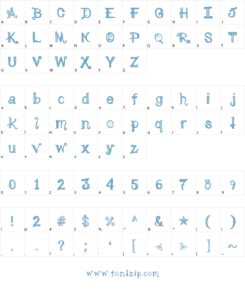 MamaRoxc Font Character